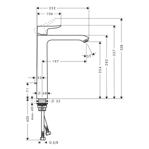 Hansgrohe Metris 260 praustuvo maišytuvas 31082000 image 2
