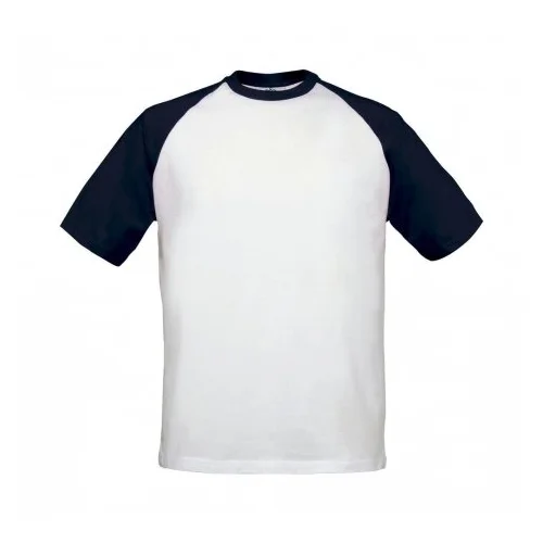 B&C TU020 Vyriški marškinėliai White/Navy, S image 1