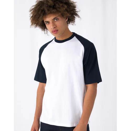 B&C TU020 Vyriški marškinėliai White/Navy, S image 2