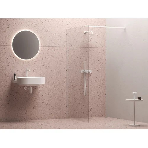 Walk-In Wall Set 160, balta matinė+stiklas Transparent image 1
