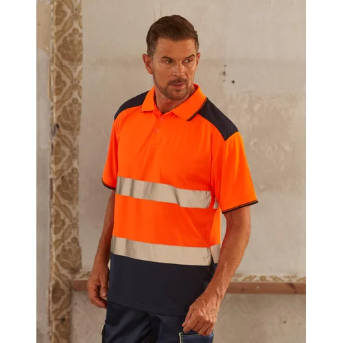 YOKO HVJ400 darbo polo marškinėliai trumpomis rankovėmis 4XL Orange/Navy image 1