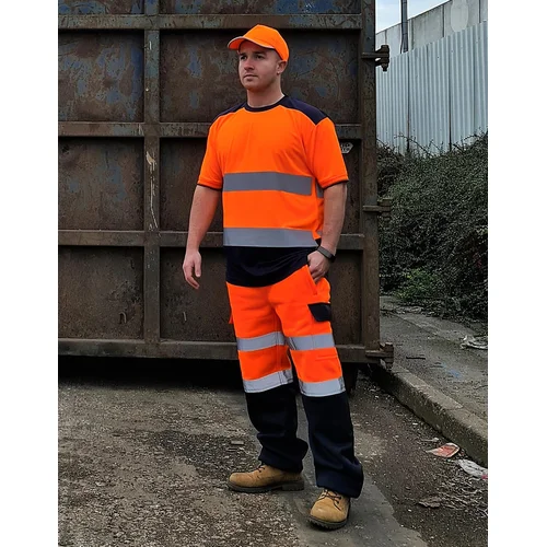 YOKO HVJ400 darbo polo marškinėliai trumpomis rankovėmis 4XL Orange/Navy image 2