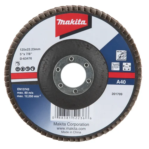 Makita D-63482-10 Ekonominės klasės lapeliniai diskai 125x22,23 A60 metalui image 1
