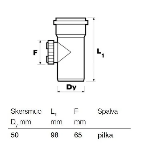 Wavin Optima Vidaus kanalizacijos pravala Ø 50 mm image 2