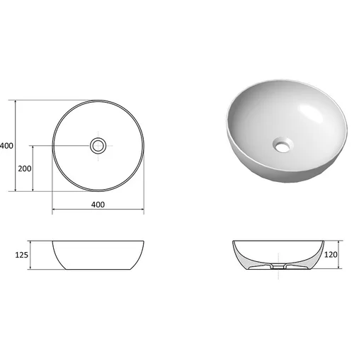 RAVAK UNI 400 Keraminis praustuvas, 40 cm image 2