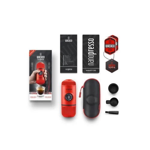 WACACO NANOPRESSO LAVA RED rankinis maltos kavos aparatas su dėklu image 2