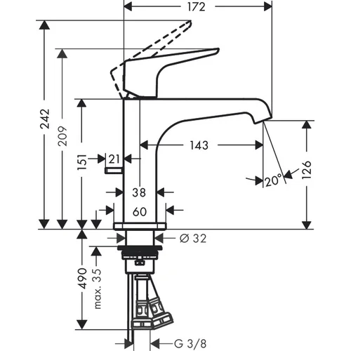 Praustuvo maišytuvas Hansgrohe AXOR Citterio E 36110000 image 2