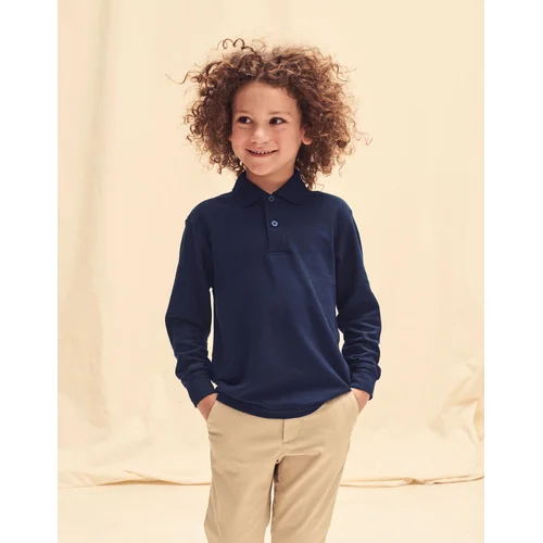 Fruit of the Loom 63-201-0 vaikiški polo marškinėliai, ilgomis rankovėmis - 104 (3-4), Heather Grey image 2