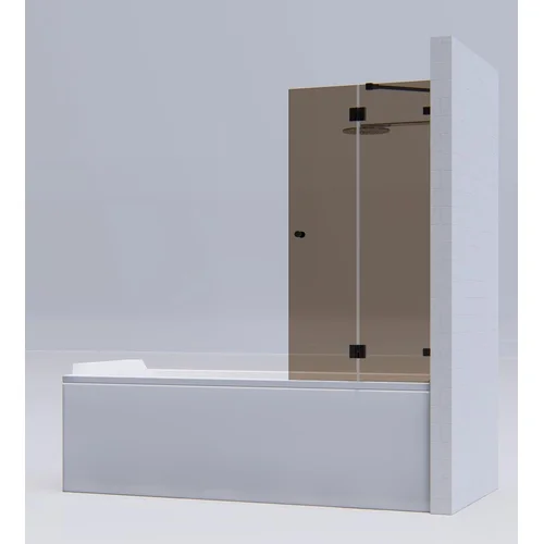 KAME 1831R vonios sienelė, 140 cm, rudas/chromas image 1