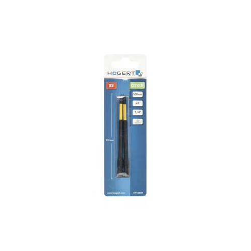 Hogert technik Smūginis prailgintas 1/4 antgalis T15x100mm (2vnt) image 2