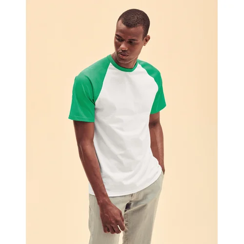 Vyriški medvilniniai Fruit of the Loom 61-026-0 marškinėliai trumpomis rankovėmis - 3XL, White/Kelly Green image 2