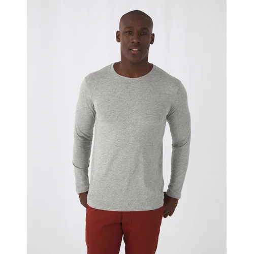 B&C TM070 vyriški medvilniniai marškinėliai ilgomis rankovėmis 2XL balta image 2
