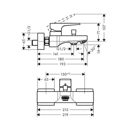 Hansgrohe Talis E 71740140 vonios maišytuvas, bronzos image 2