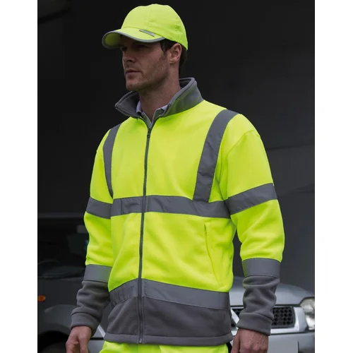 Vyriškas flysinis Result R329X užsegamas džemperis su šviesą atspindinčiais elementais - 3XL, Fluo Orange/Grey image 2