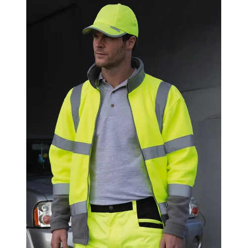 Vyriškas flysinis Result R329X užsegamas džemperis su šviesą atspindinčiais elementais - 3XL, Fluo Orange/Grey image 3