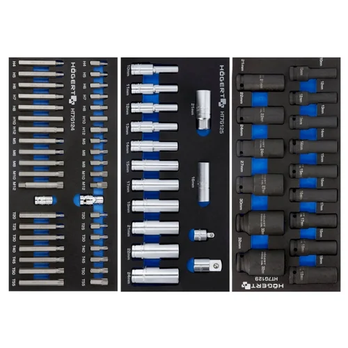 Hogert technik Įrankių vežimėlis 7 stalčių 596 įrankiais image 3