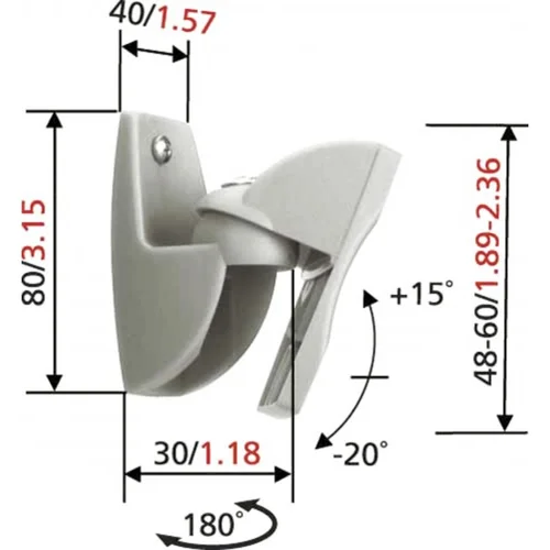 VOGEL'S VLB-500 Kolonėlių laikikliai sidabriniai, 2 vnt. image 2