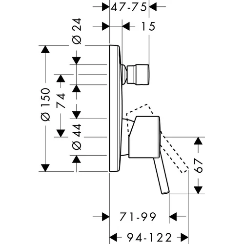 Hansgrohe Talis S 32475000 potinkinis maišytuvas image 2
