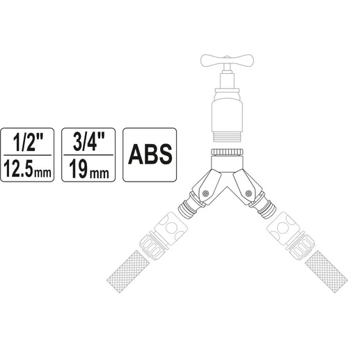 Paskirstytojas dvišakis laistymo žarnai 1/2"-3/4" image 2