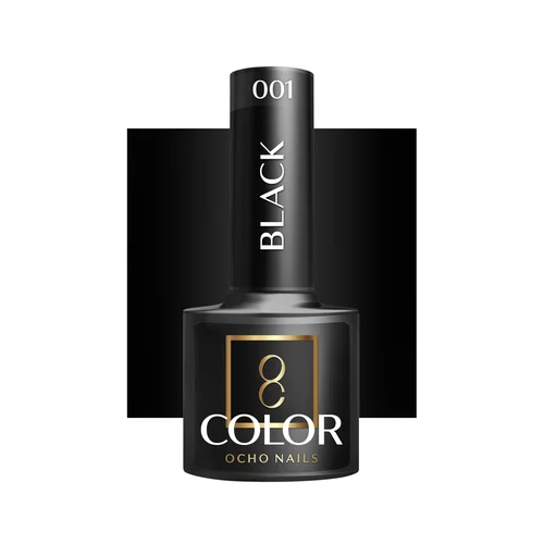 OCHO NAILS hibridinis nagų lakas Black 002, 5 g image 1
