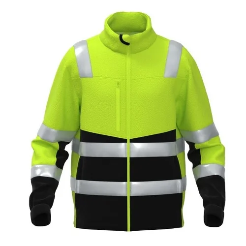 BoSafety FLEECE-FIT-C2-0402 džemperis su atšvaitinėmis juostomis 4XL Hi-Vis Yellow/Black image 1