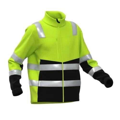 BoSafety FLEECE-FIT-C2-0402 džemperis su atšvaitinėmis juostomis 4XL Hi-Vis Yellow/Black image 2