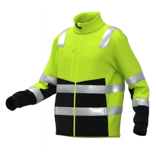BoSafety FLEECE-FIT-C2-0402 džemperis su atšvaitinėmis juostomis 4XL Hi-Vis Yellow/Black image 3