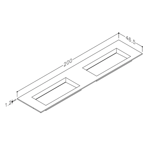 Kame CORIAN CN2000465-D-BS, 200 cm, Balta matinė image 3