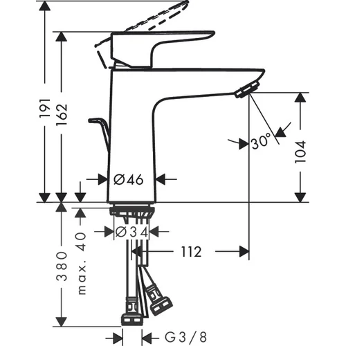 Hansgrohe Talis E 71715000 praustuvo maišytuvas image 3