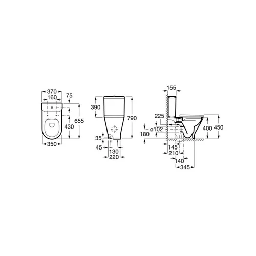 Roca Gap Round Rimless Balta Unitazas image 2