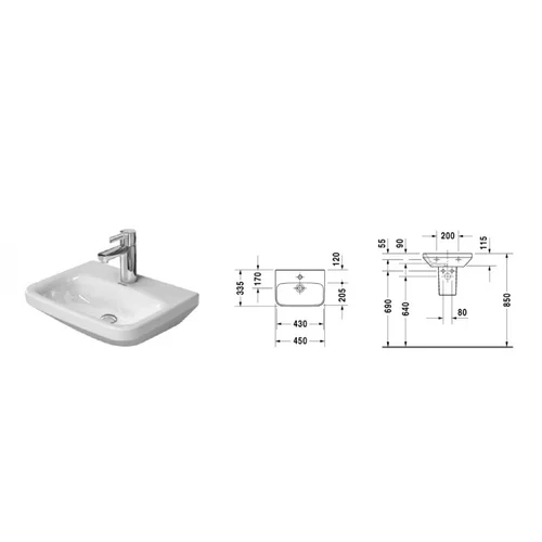 Duravit DuraStyle Praustuvas 45 cm 0708450000 image 2