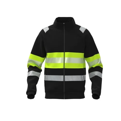BoSafety ML-FENIX-C1-0204 Džemperis su atšvaitinėmis juostomis, 3XL, Juoda/Hi-Vis Geltona image 1