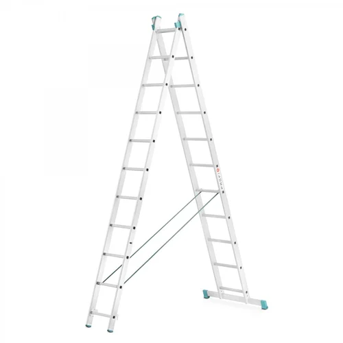EUROSTYL aliuminės kopėčios 2 dalių, 2x13 pakopų, 371–625 cm image 1