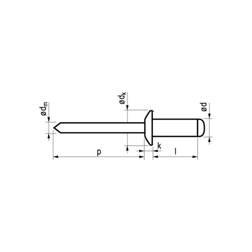 MASTERFIX 1031 5x25 mm kniedės, 1000 vnt. image 3