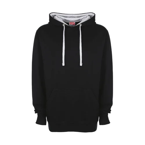 Unisex FDM FH002 džemperis su gobtuvu S, Juoda/Sportinė pilka image 3