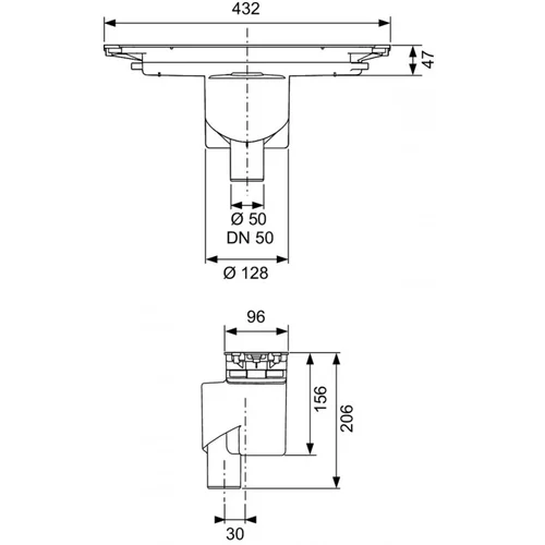 TECE TECEdrainline 673003 Vertikalus sifonas DN 50 1.37 l/s image 3