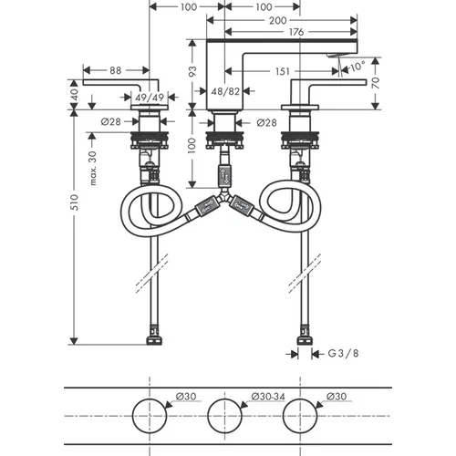 Hansgrohe AXOR MyEdition 47050000 praustuvo maišytuvas Chromo image 2