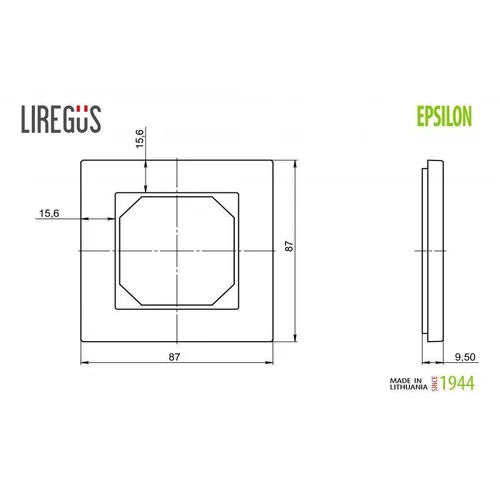 LIREGUS EPSILON Vienvietis rėmelis, blizgus baltas stiklas image 2