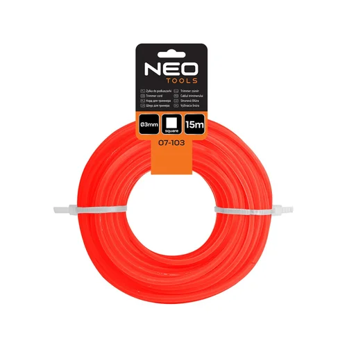 NEO TOOLS 07-103 kvadratinis žoliapjovės laidas, 3 mm, 15 m image 2
