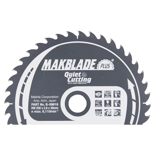 Makita B-09818 MAKBLADE PLUS, 250x2.8x30 mm, 20°, T40 image 1
