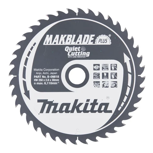 Makita B-09818 MAKBLADE PLUS, 250x2.8x30 mm, 20°, T40 image 2
