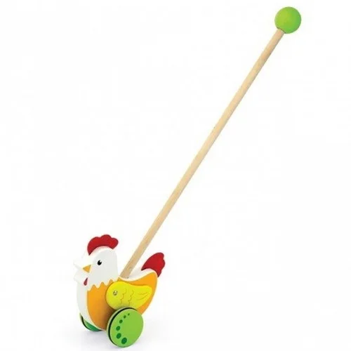 „Viga Toys“ vištos formos stumiamasis žaislas image 1