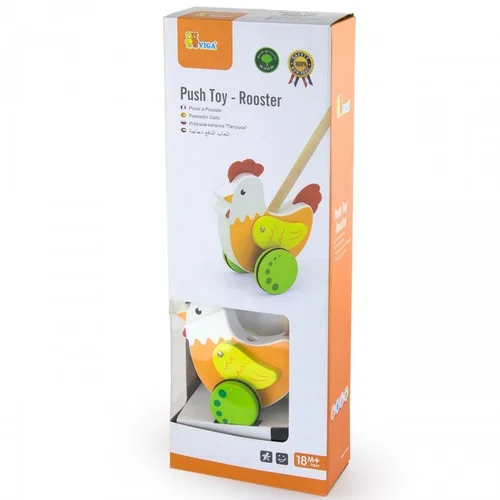 „Viga Toys“ vištos formos stumiamasis žaislas image 2