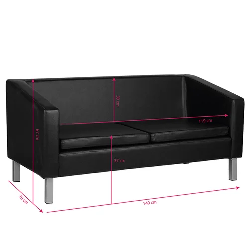 Gabbiano BM18003 juoda registratūros sofa image 3