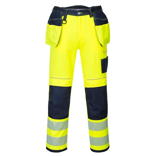 Portwest T501 darbo kelnes 30, Yellow/Navy image 2