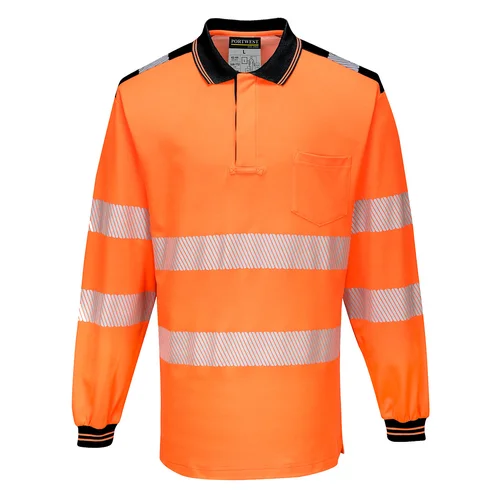 Portwest T184 Gero matomumo Polo marškinėliai - XL, Yellow/Navy image 1