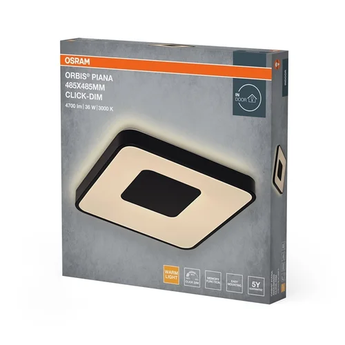 Osram Šviestuvas lubų LED 36W 3000K 2000lm Ø485 Juodas image 3