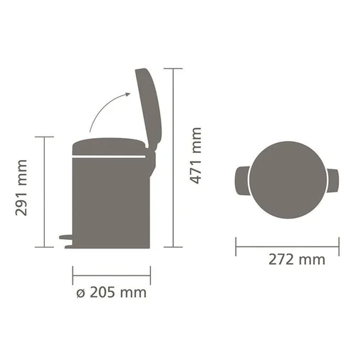 Brabantia šiukšliadėžė, šviesiai ruda, 5 l, 27.1 cm image 3