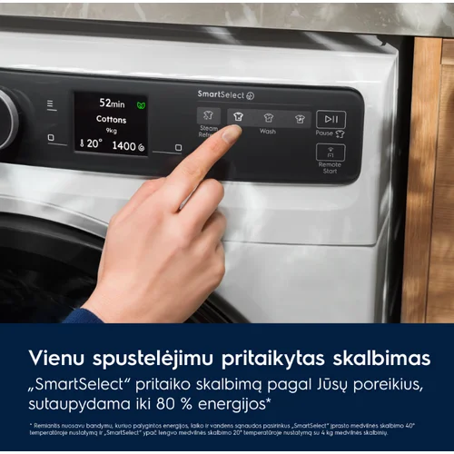 Skalbimo mašina Electrolux UltraCare, EW8FG5602CDE, su garų programa, 11 kg image 2