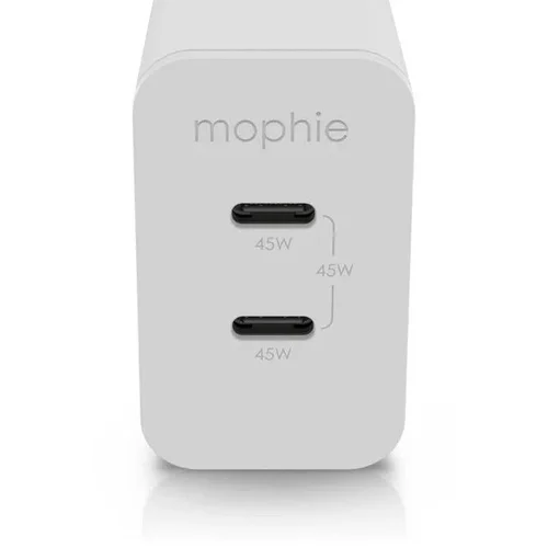 mophie Wall Adapter USB-C PD DUAL 45W GAN Balta image 2